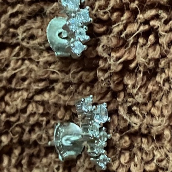 Floating Heart Sterling Silver W/ CZ and Sterling Silver Earrings - Picture 7 of 9